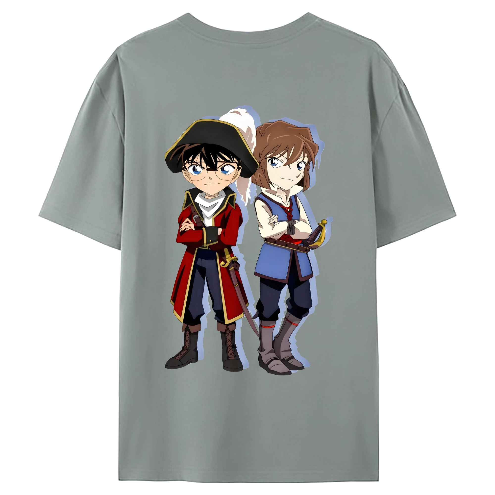 （画像用） 名探偵コナン 灰原 哀 はいばら あい Detective Conan Anita Hailey、Vi Graythorn Haibara Ai 綿100％ メンズ半袖Tシャツ（バックプリント） 通気性